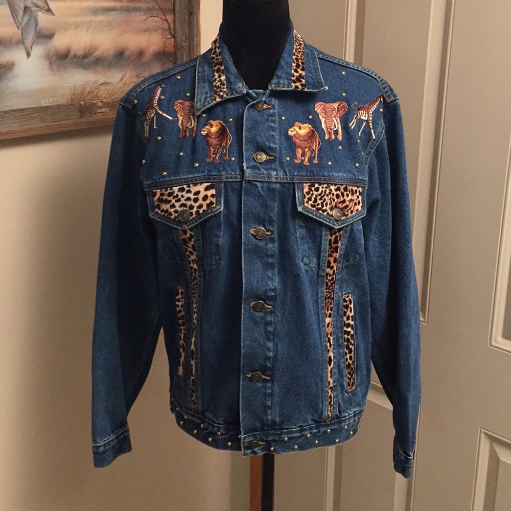 VTG Gepetto Denim Animal Print Jacket